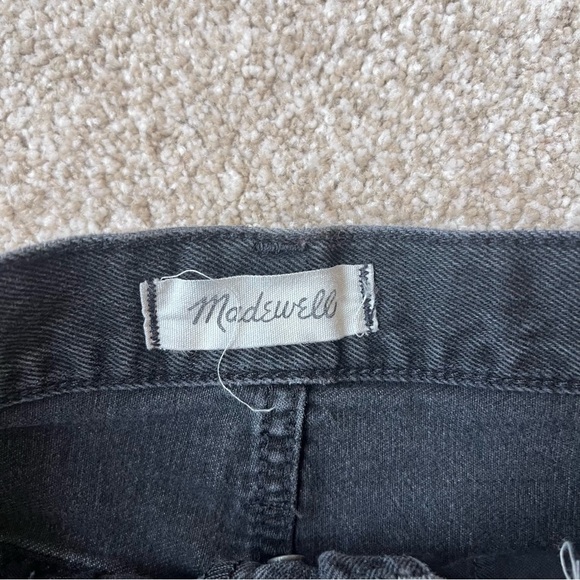 Madewell Black Rigid Denim A-Line Distressed Skirt Size 25 - Picture 9 of 13